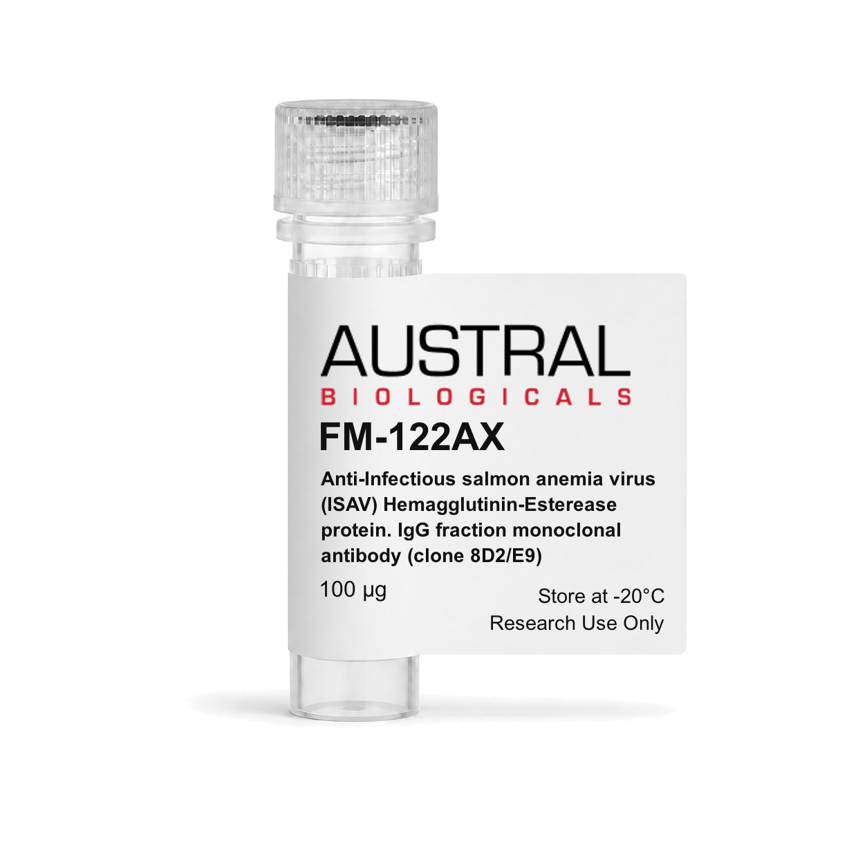 Austral Biologicals FM-122AX - Anti-Infectious salmon anemia virus (ISAV) Hemagglutinin-Esterease protein. IgG fraction monoclonal antibody (clone 8D2/E9), 100 µg